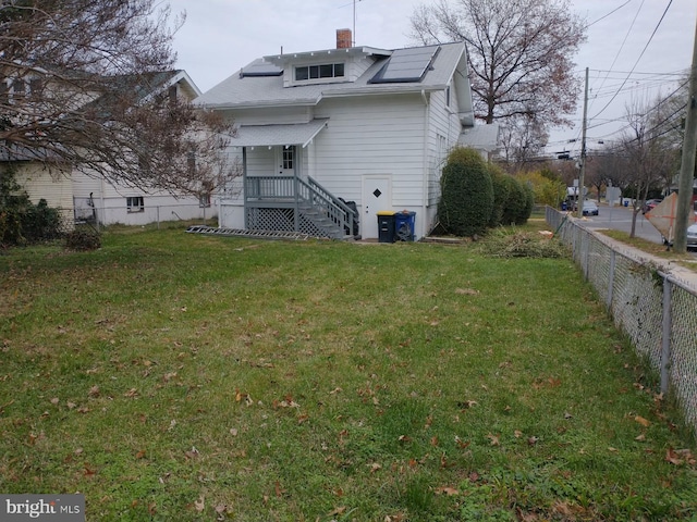 3800 40th Ave, Brentwood, MD 20722 - rear view of property featuring a yard and solar panels