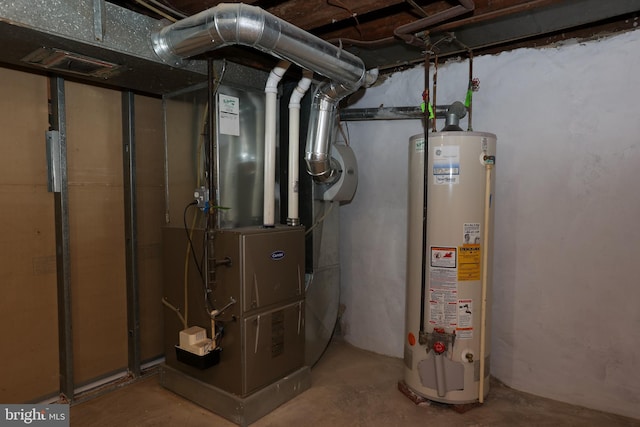 utilities featuring heating unit and water heater