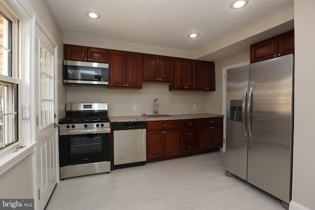 kitchen with sink and stainless steel appliances