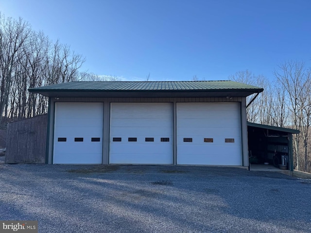 view of garage