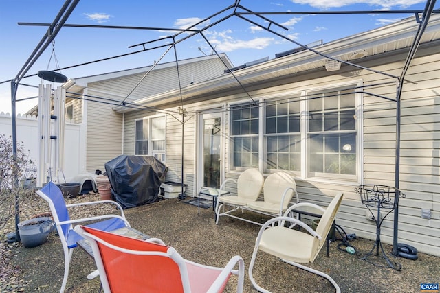 view of patio / terrace featuring a grill