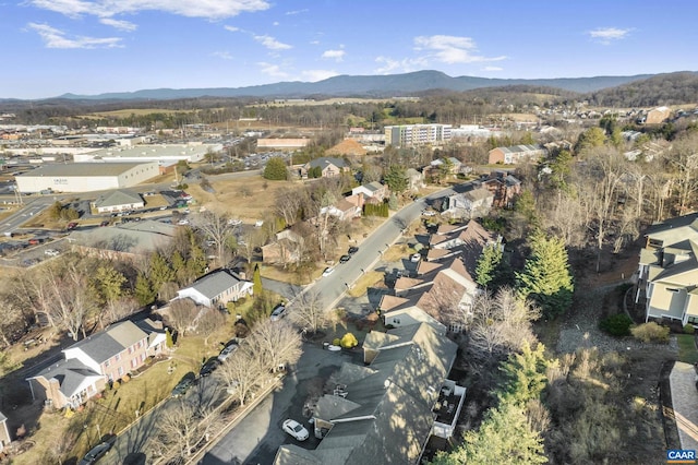 birds eye view of property featuring a mountain view