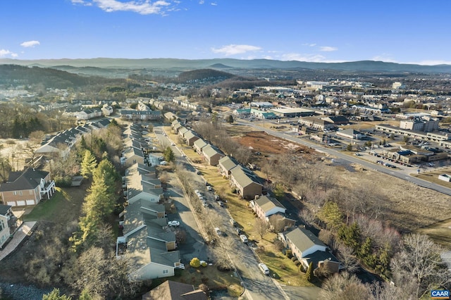 aerial view with a mountain view