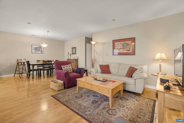 living room featuring hardwood / wood-style floors