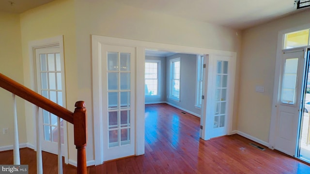 entryway with wood-type flooring