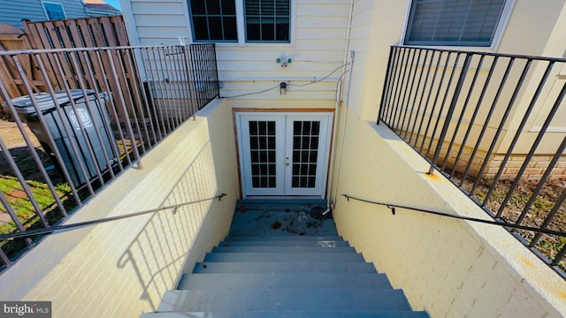 entrance to property featuring french doors