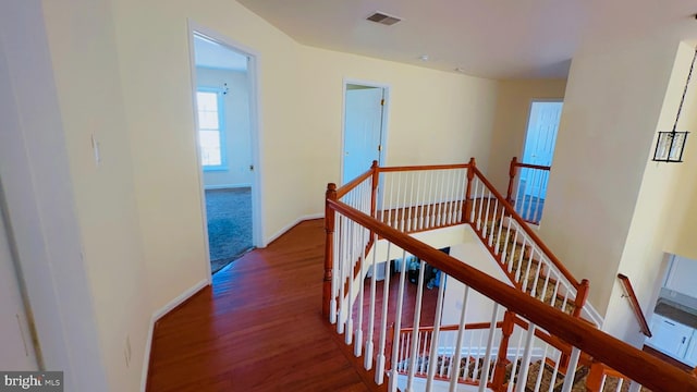 hallway featuring dark hardwood / wood-style flooring