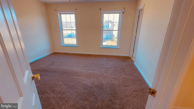 spare room featuring light carpet