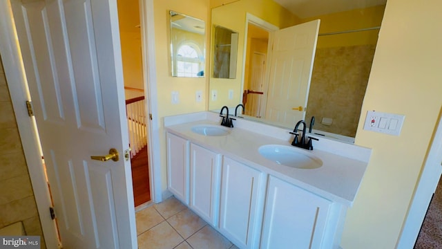 bathroom featuring vanity and tile patterned floors