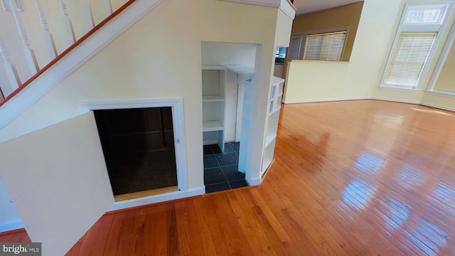 interior space with hardwood / wood-style floors