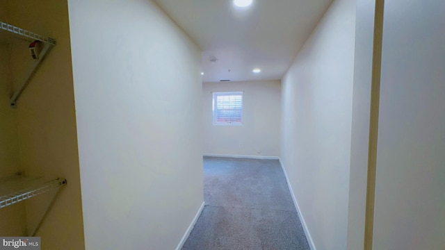 hallway featuring carpet floors