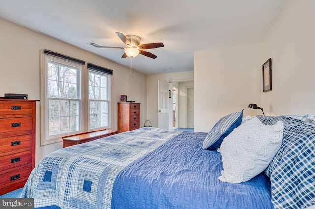 bedroom with ceiling fan