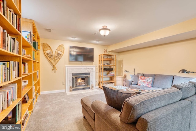 view of carpeted living room