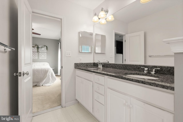 bathroom featuring vanity and tile patterned floors