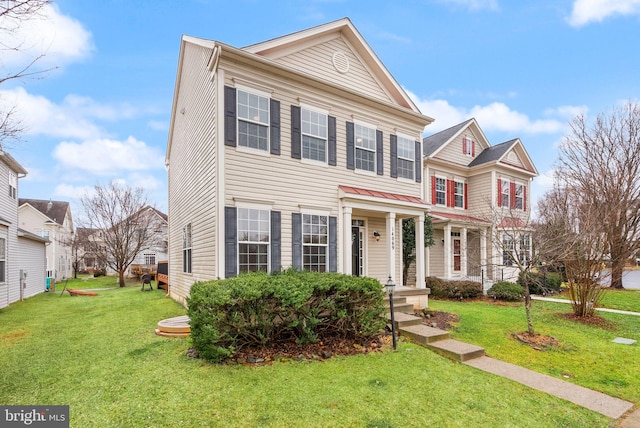 view of front of house with a front yard