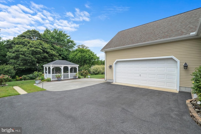 garage with driveway