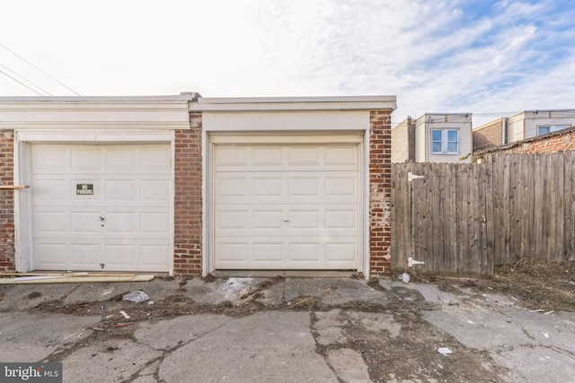 view of garage