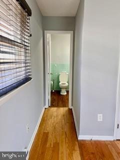 hall featuring light hardwood / wood-style flooring