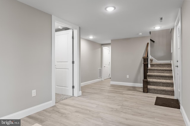 interior space featuring light wood-type flooring