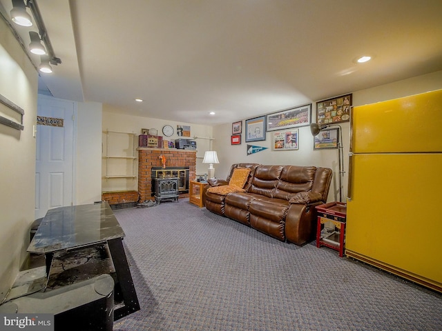 living room featuring carpet flooring