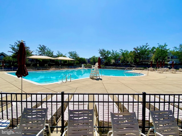 view of pool with a patio area