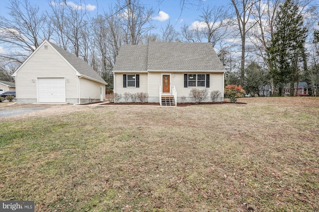 view of front of home with a front yard