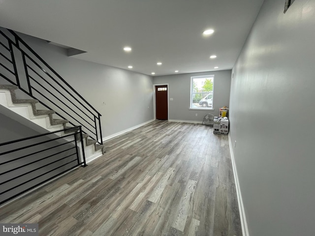 foyer entrance featuring hardwood / wood-style flooring