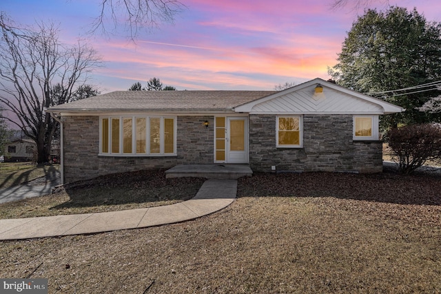 view of single story home