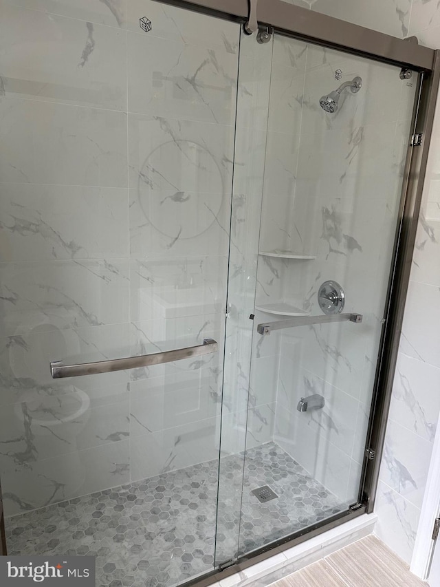 bathroom with walk in shower