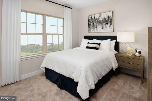 bedroom featuring baseboards and carpet flooring