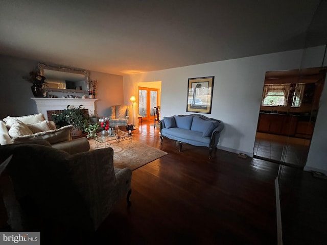 living room featuring hardwood / wood-style floors