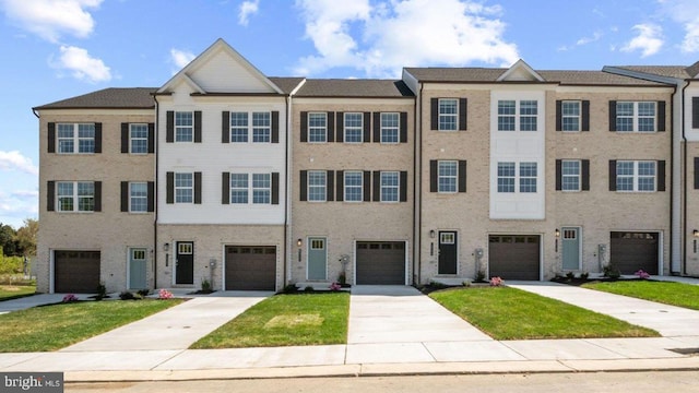 view of property with a front lawn