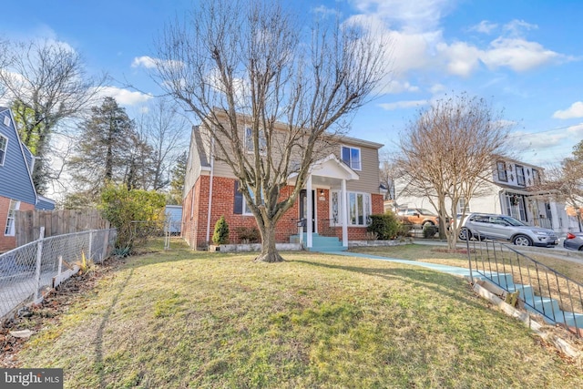 view of front of house with a front yard