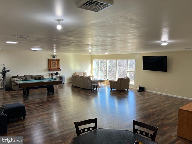 65 Campbell Rd, York, PA 17402 - playroom with pool table, dark wood-type flooring, and baseboards
