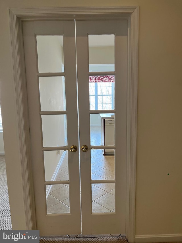 interior space featuring french doors