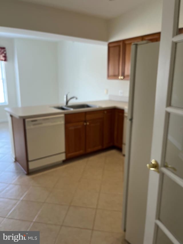 kitchen with sink and white appliances