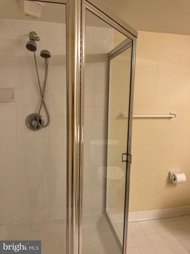 bathroom with an enclosed shower