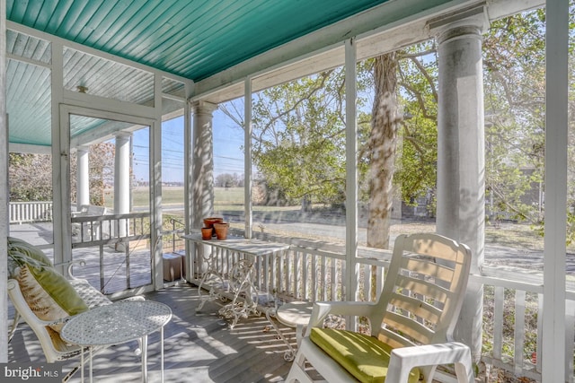view of sunroom