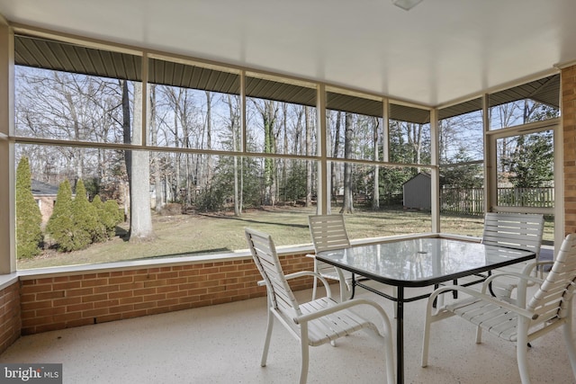 view of unfurnished sunroom