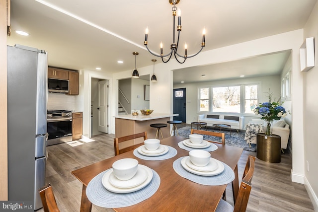 dining room featuring dark wood-type flooring