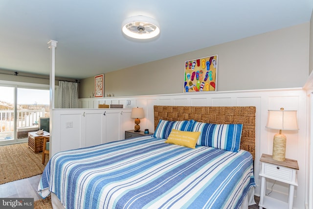 bedroom featuring light wood-type flooring