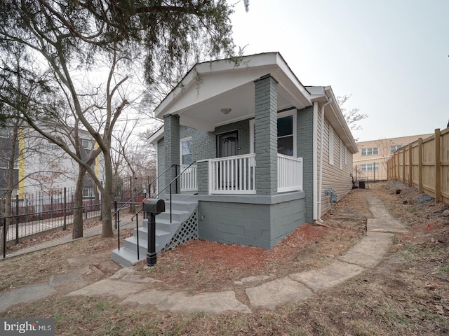 bungalow-style home featuring covered porch