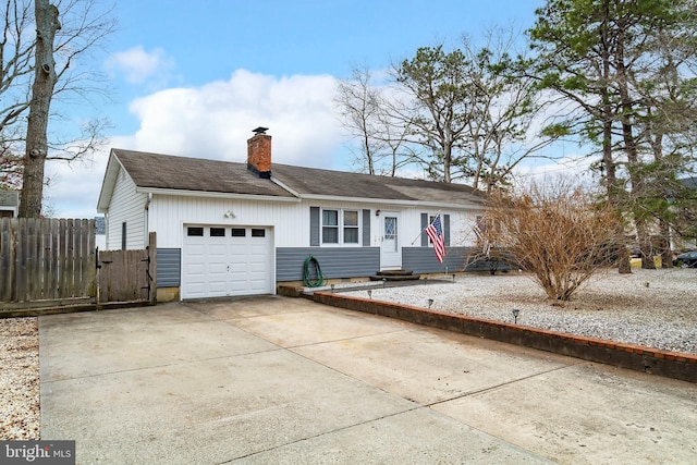 ranch-style home with a garage