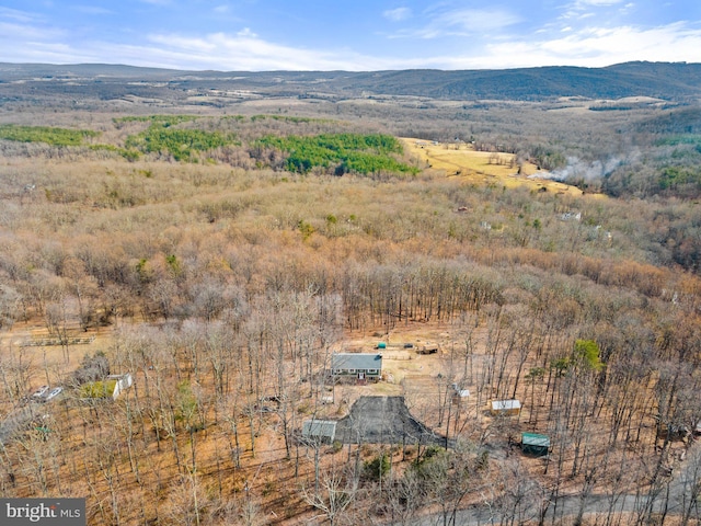 aerial view featuring a mountain view