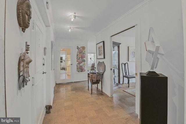 corridor with ornamental molding