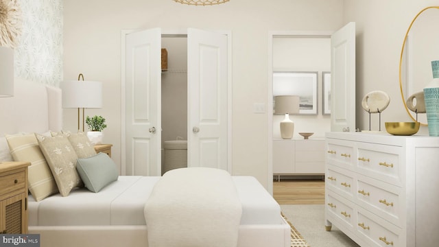 bedroom featuring light hardwood / wood-style flooring