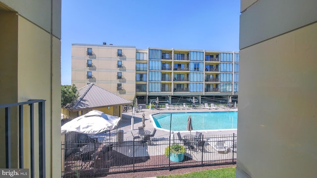 view of pool with a patio area