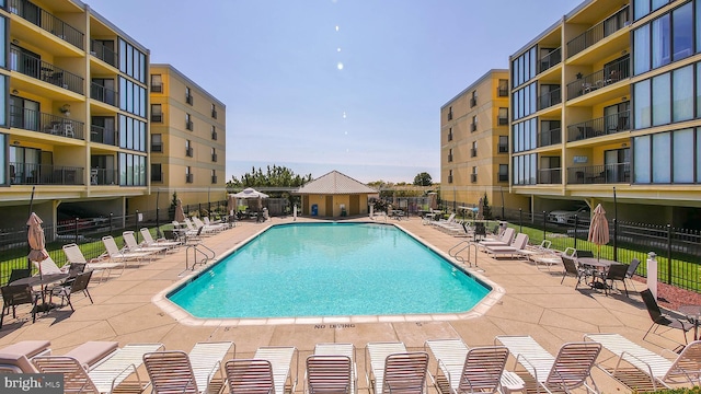 view of pool with a patio