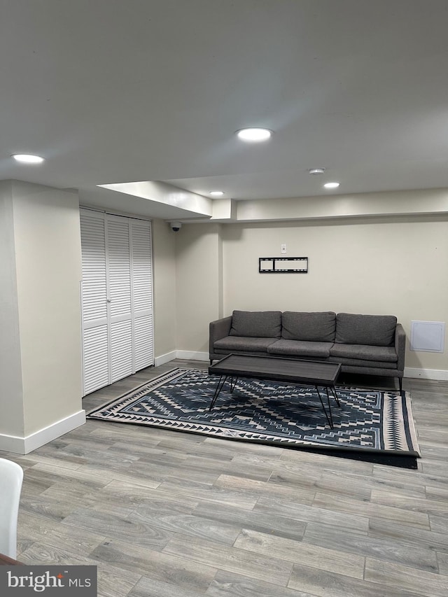 living room featuring hardwood / wood-style flooring