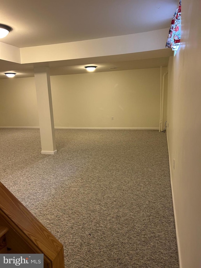 basement with carpet